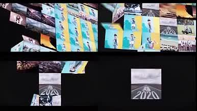 百张视频图片折叠展开揭示logo素材包视频的预览图